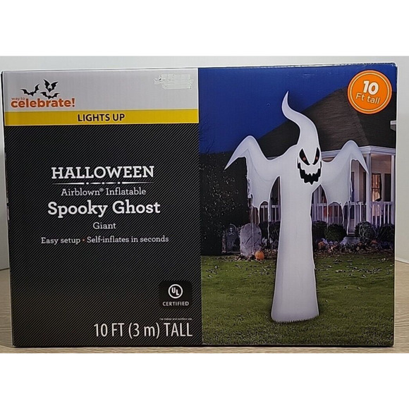 Gemmy Halloween 10 ft Lights Up Spooky Ghost Airblown Inflatable NIB